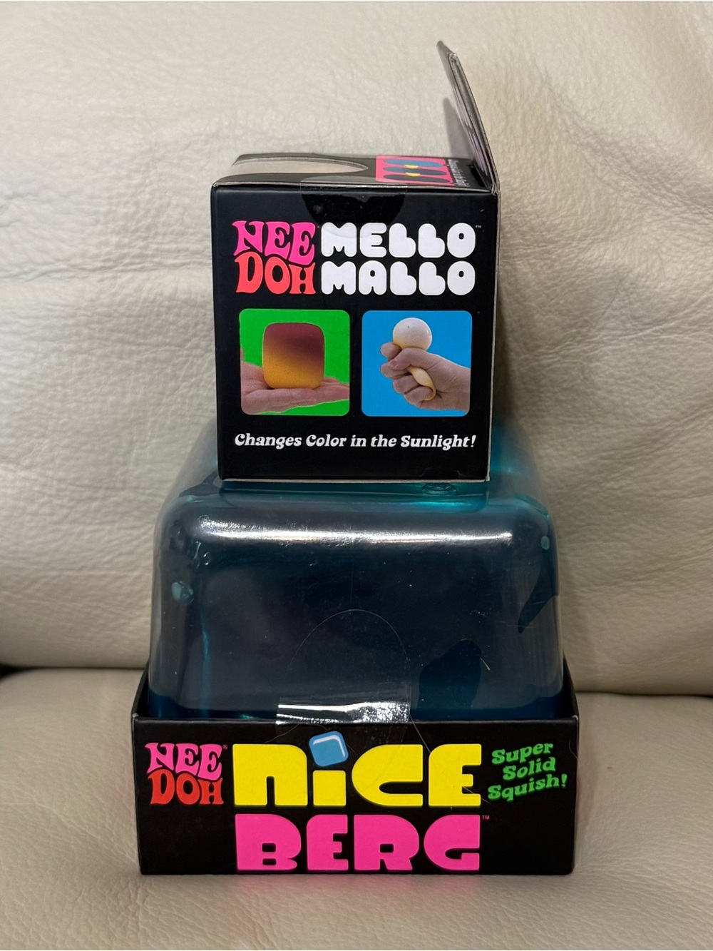 NEW NeeDoh Nice Berg Blue XL Giant & Yellow NeeDoh Mello Mallo Color Change - Picture 2 of 4